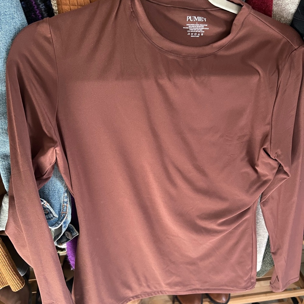 Women's Brown Long Sleeve Top